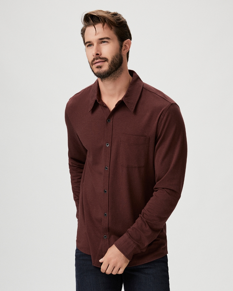 Stockton Button Up - Deep Aubergine